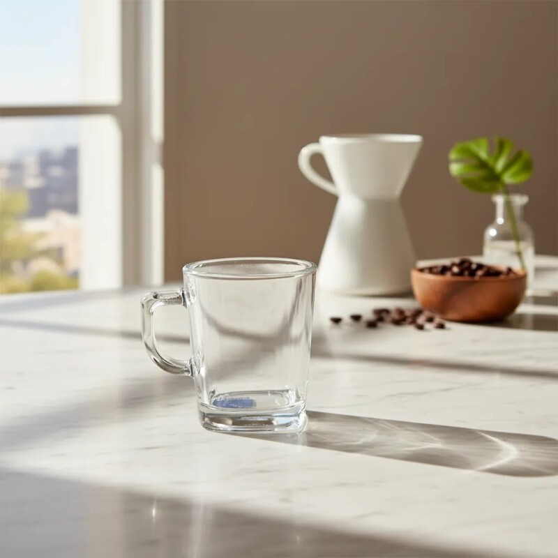 Juego de 6 Tazas De Vidrio Cuadrada Para Café Expreso 200ml - X-ZB8092 Juego de 6 Tazas De Vidrio Cuadrada Para Café Expreso 200ml - X-ZB8092