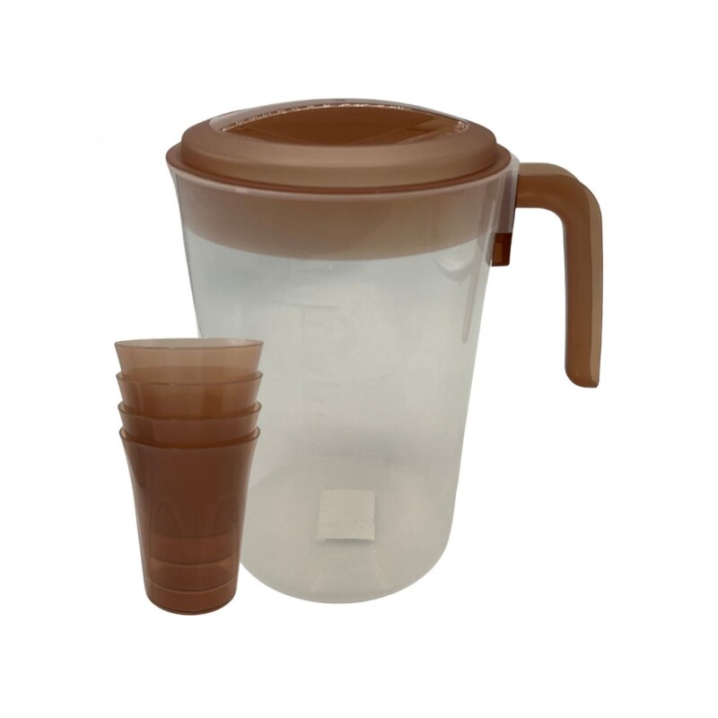 JARRA CON VASOS DE PLÁSTICO SET x5 JARRA CON VASOS DE PLÁSTICO SET x5