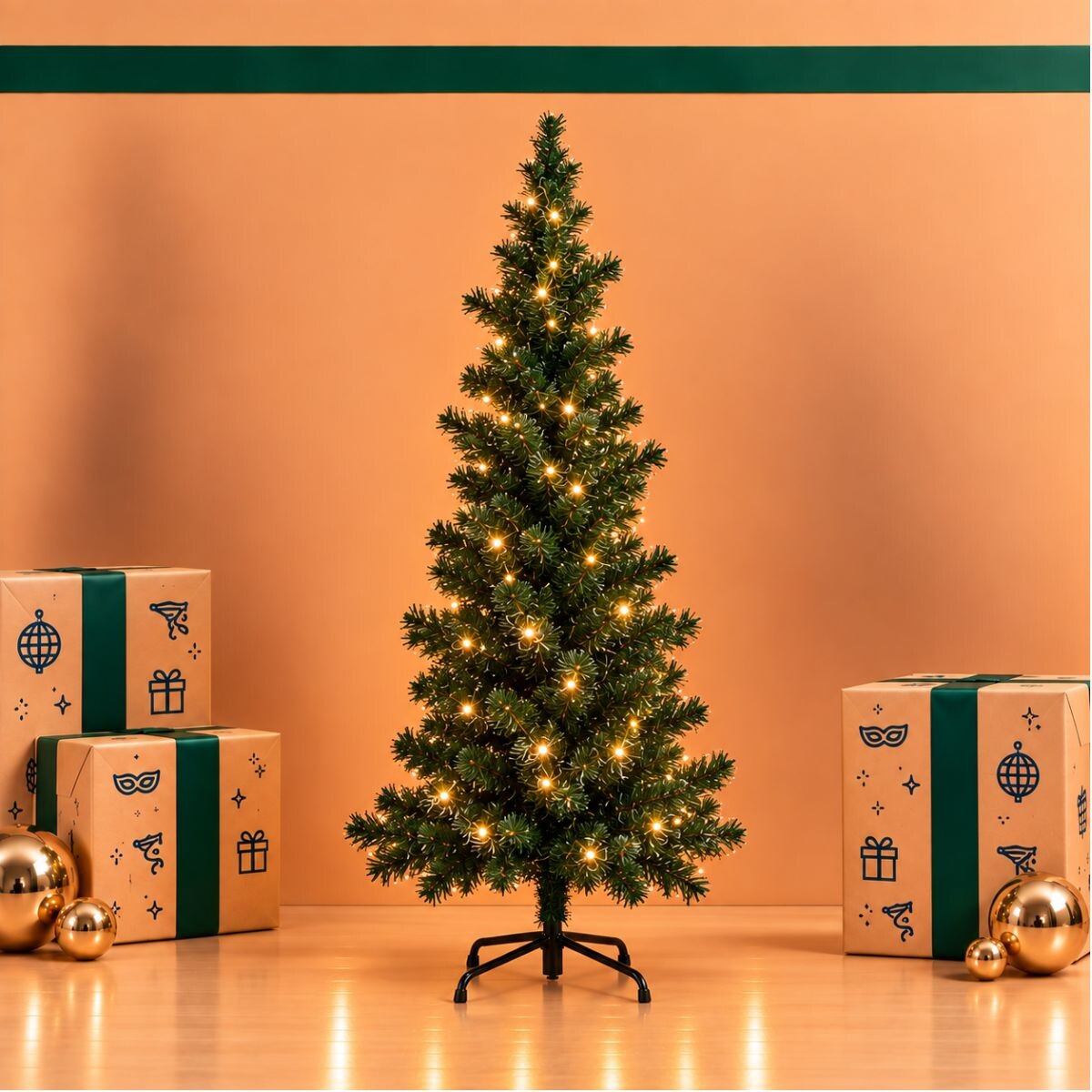 Árbol de Navidad con Luces cálidas - 150 cm 
