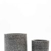 SET 2 MACETAS TERRAZO GRIS OSCURO