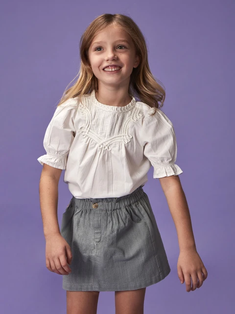 Blusa Detalle Jaretas Blanco