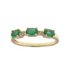 Anillo Máxima de oro amarillo 18k con brillantes y esmeraldas ovales Anillo Máxima de oro amarillo 18k con brillantes y esmeraldas ovales