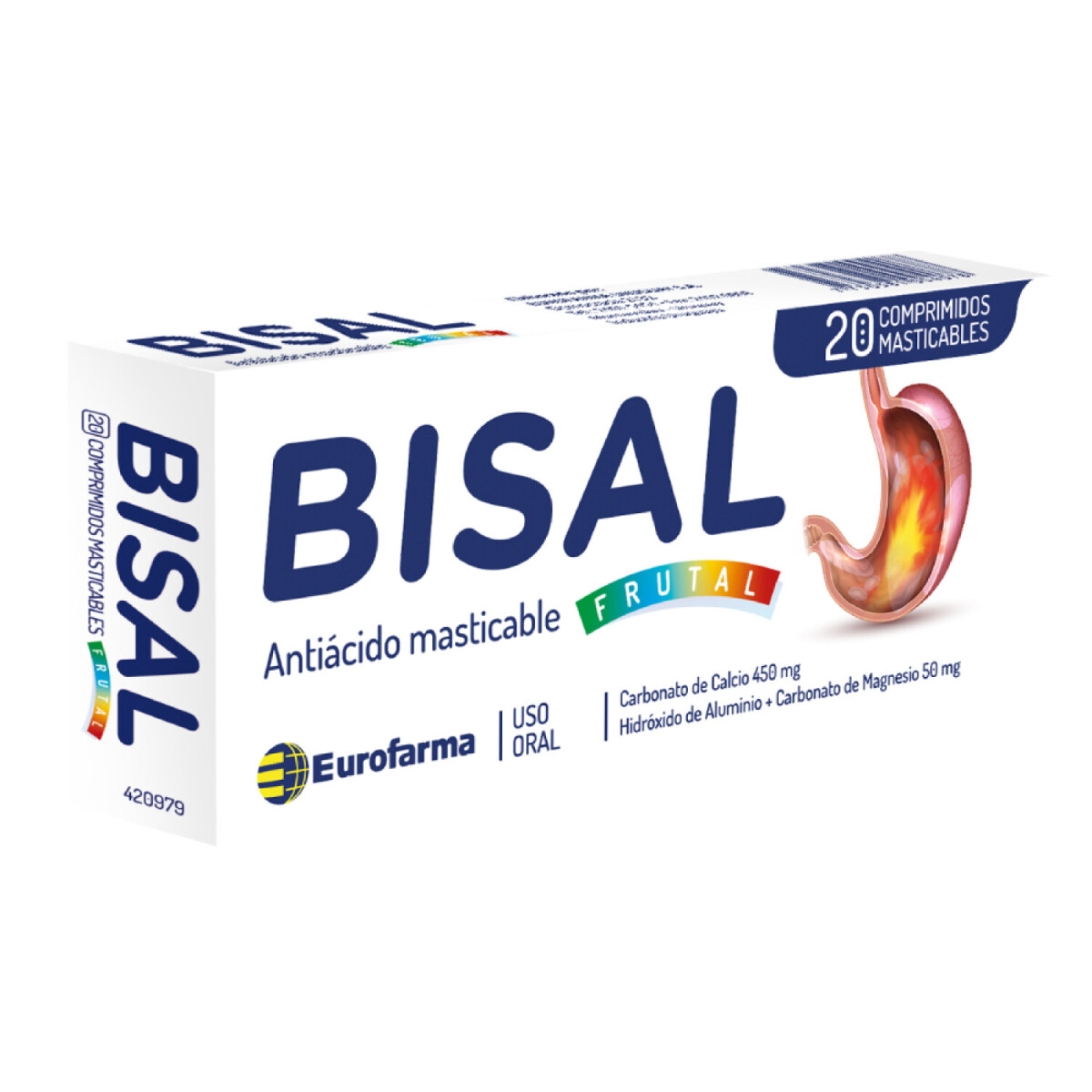 Bisal 20 comprimidos - Antiácido Frutal Masticable 