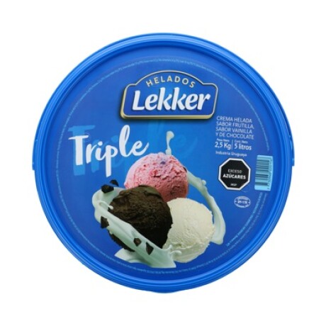 Helado Lekker triple frutilla vainilla choco 5 l Helado Lekker triple frutilla vainilla choco 5 l