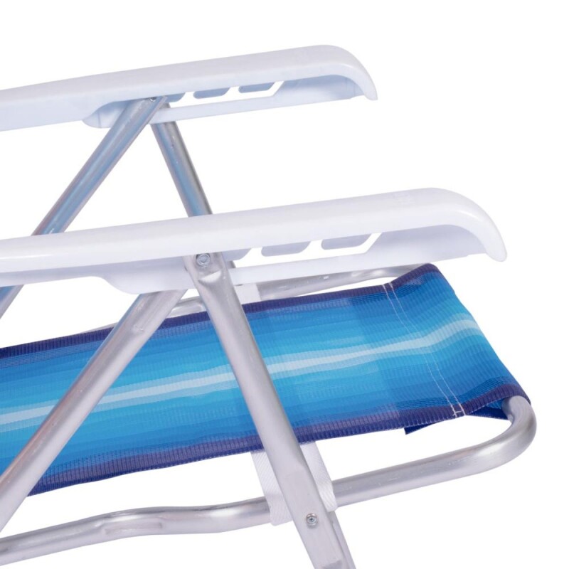 Silla reclinable 4 posiciones aluminio AZUL