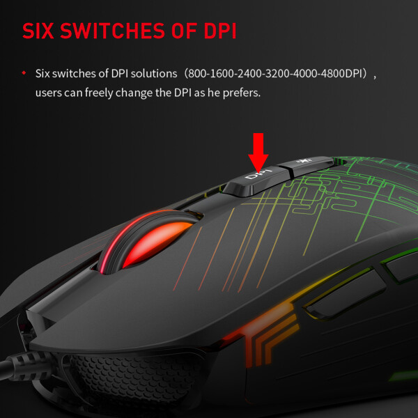 Mouse Gamer Havit Ms1019 MOUSE HAVIT MS1019 CON CABLE 6400DPI