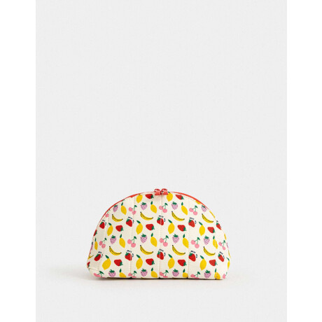 Portacosméticos Estampa Frutas Blanco Crudo