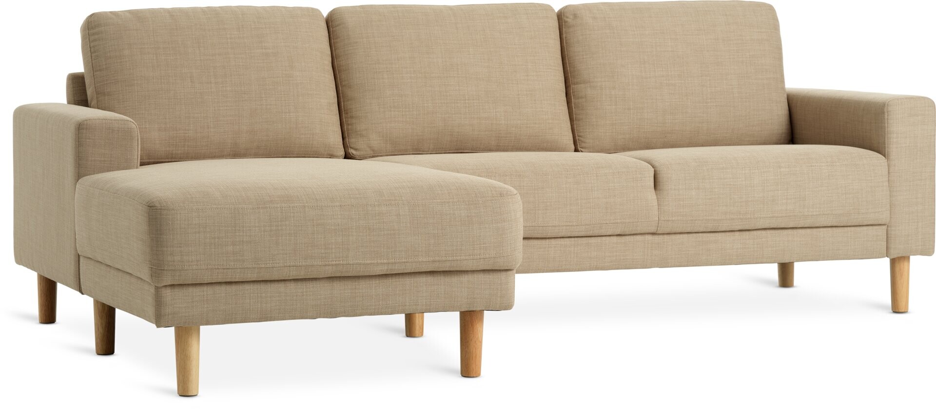 Sofá EGENSE con chaise longue tela arena 