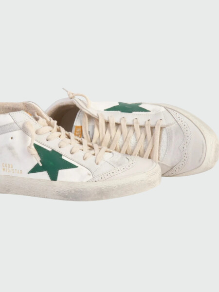 Golden Goose-Botines de cuero, Mid Star Blanco