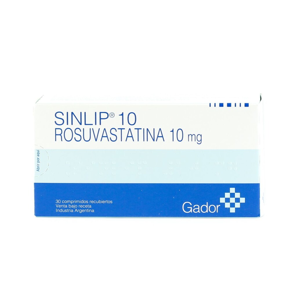 SINLIP 10 MG. CJ X 30 COMPRIMIDOS única