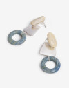 Aros Colgantes Largos Piedra Aros Largos Metal Y Piedra - Plateado Plata Cepillada Mate