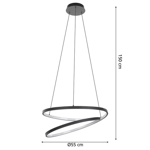 Lámpara colgante LED 37W cálida Ø55x150cm RUOTALE EG0890