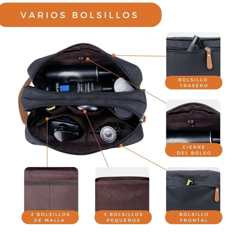 Neceser Viaje Multiuso Organizador Estuche Bolso Almacenar Color negro