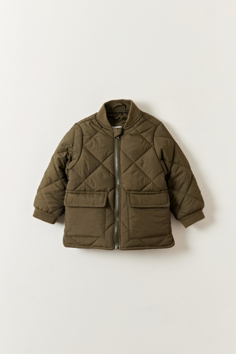 Campera abrigo capitoneada Oliva