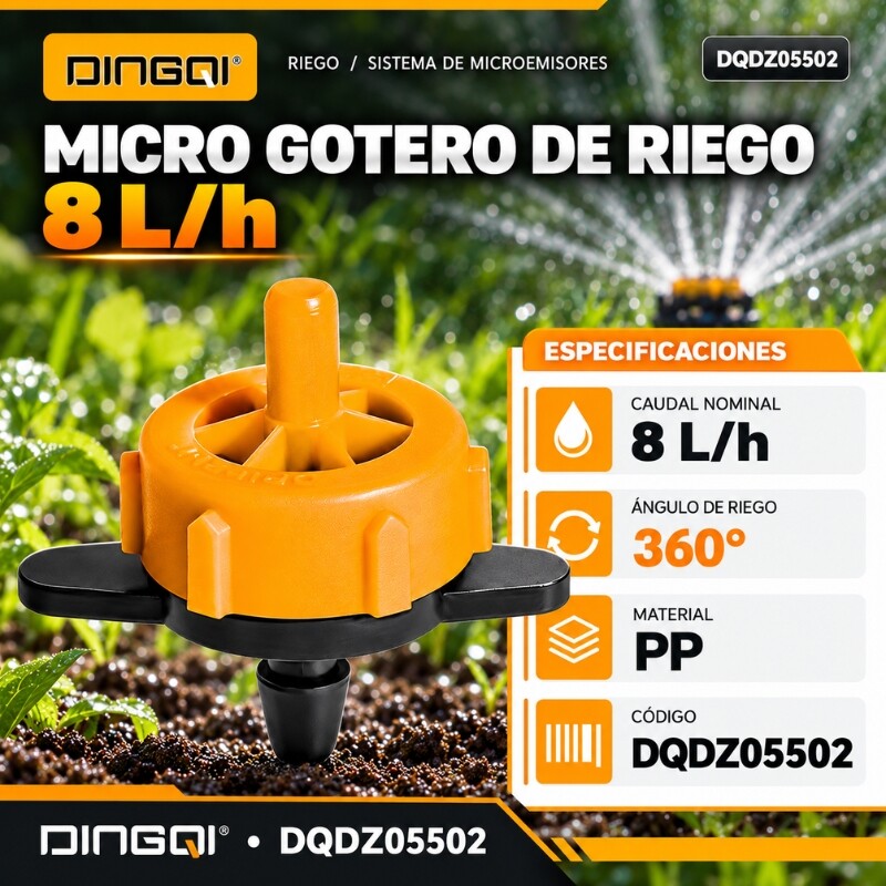 DINGQI MICRO GOTERO DE RIEGO 360° CAUDAL 8 L/H Dingqi Micro Gotero De Riego 360° Caudal 8 L/h