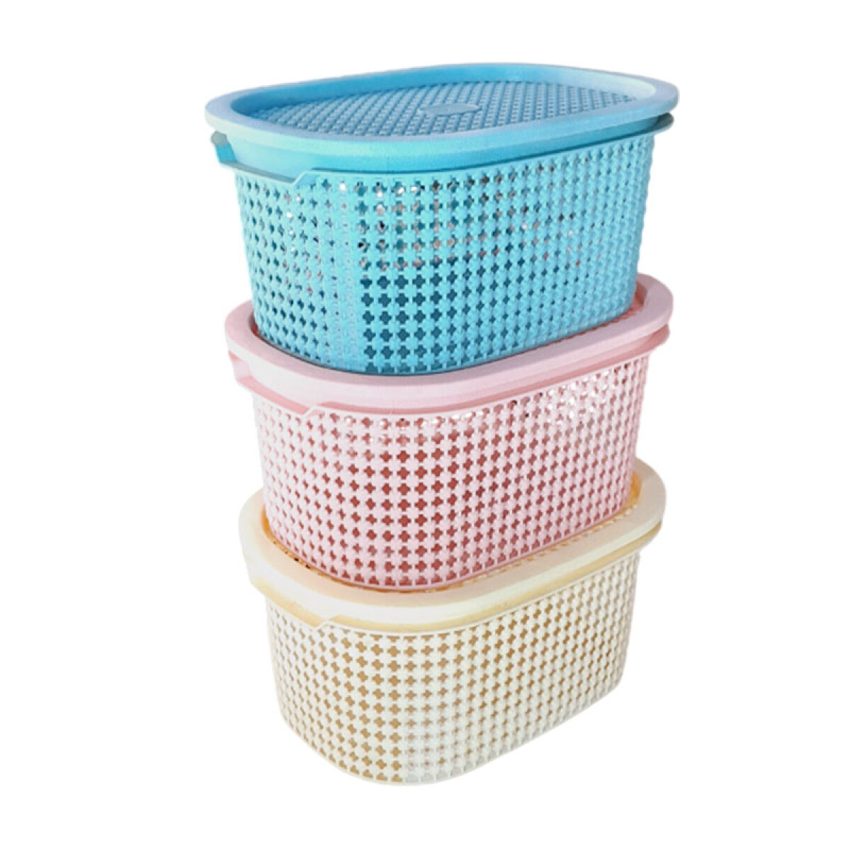 OUTLET Canasto Organizador c/tapa 29x21x13cm - Outlet Canasto Organizador C/tapa 29x21x13cm 