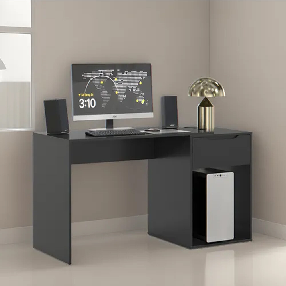 ESCRITORIO 1 CAJÓN MESA PARA PC LAPTOP COMPUTADORA NEGRO