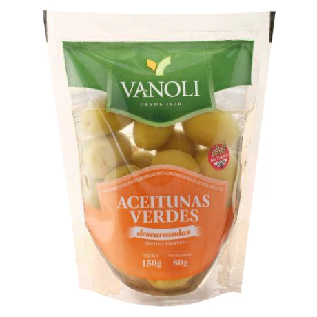 ACEITUNA VANOLI SIN CAROZO DP 80/150G ACEITUNA VANOLI SIN CAROZO DP 80/150G