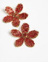 Aros Pasantes Strass Aros Pasantes Flor Strass - Rojo Medio