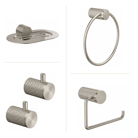 SET DE ACCESORIOS PARA BAÑO METAL SIGNATURE GRIS BRUSHED GRIS-BRUSHED NICKEL