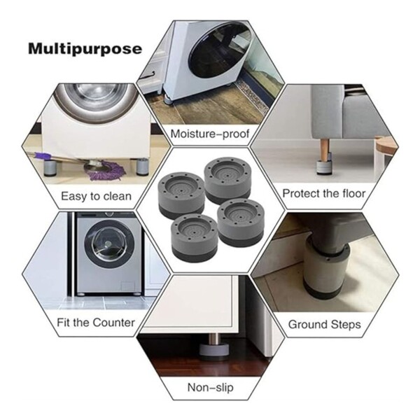 Soporte Base Lavarropa Mueble Antideslizante X4 Calidad Soporte Base Lavarropa Mueble Antideslizante X4 Calidad