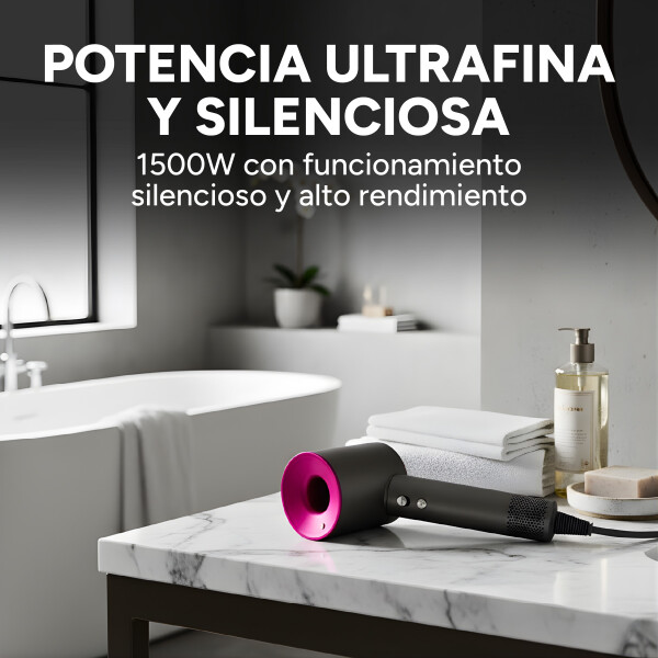 Secador De Pelo Goldtech 1500W Coanda 5 Piezas 3 Niveles Color Negro