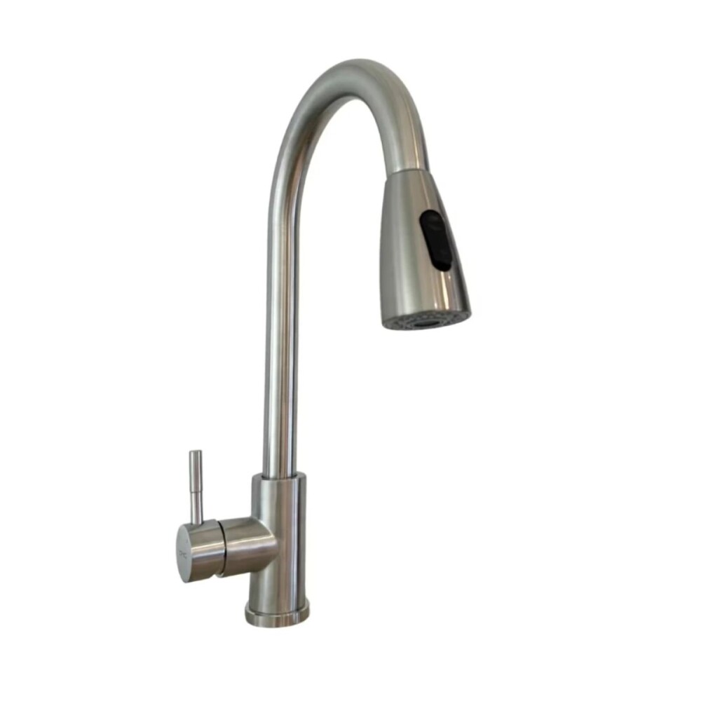 Grifería de cocina Monocomando de mesada alto extensible Gris Satinado Grifería De Cocina Monocomando De Mesada Alto Extensible Gris Satinado