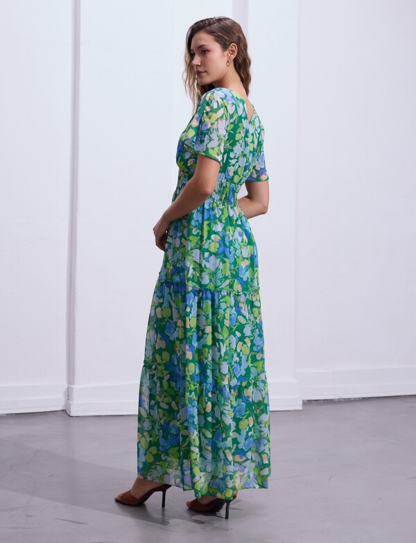 Vestido Maxi Dolman VERDE/MULTI