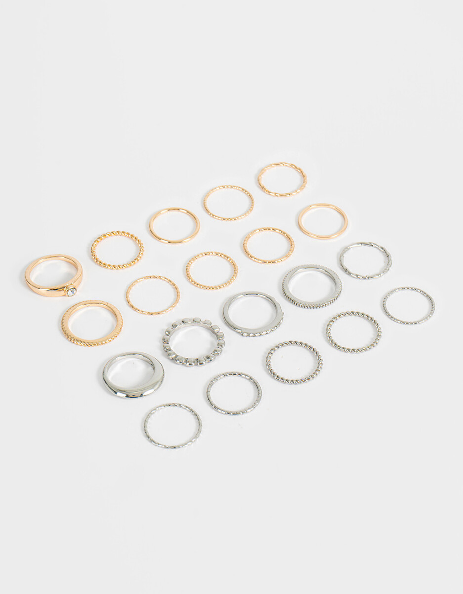 Set De Anillos De Metal 