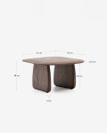 Mesa auxiliar Pirita de madera maciza de roble con acabado oscuro 70,6 x 70 cm FSC 100%
