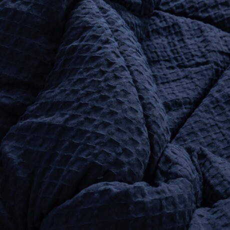 SET DE ACOLCHADO 1 1/2 PLAZA POLIESTER AZUL GOFRE MARINO