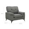 Sofa 1 Cuerpo Lamona Gris Sofa 1 Cuerpo Lamona Gris
