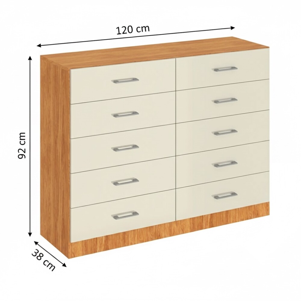 CÓMODA CAJONERA GUARDARROPA 10 CAJONES NATURE