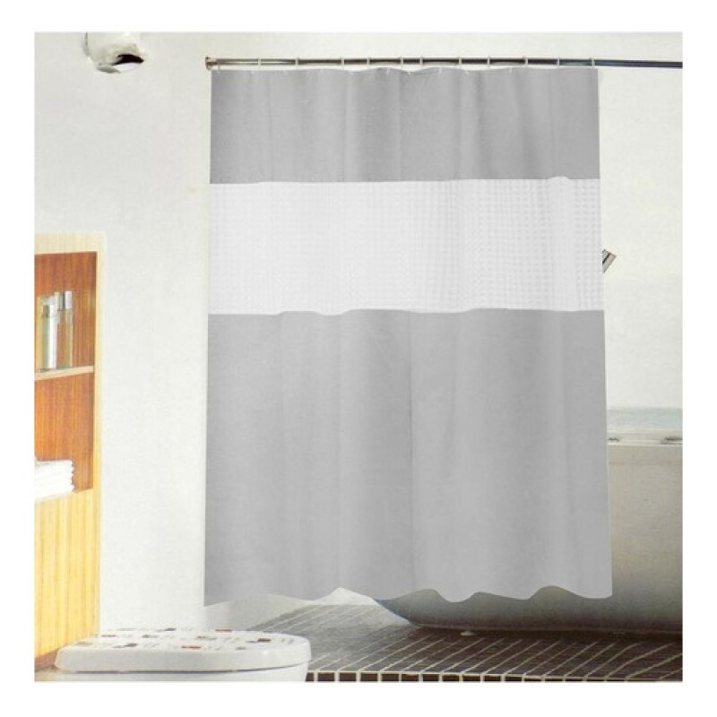 Cortina de baño Selecta con diseño de piedras 180X200cm Gris