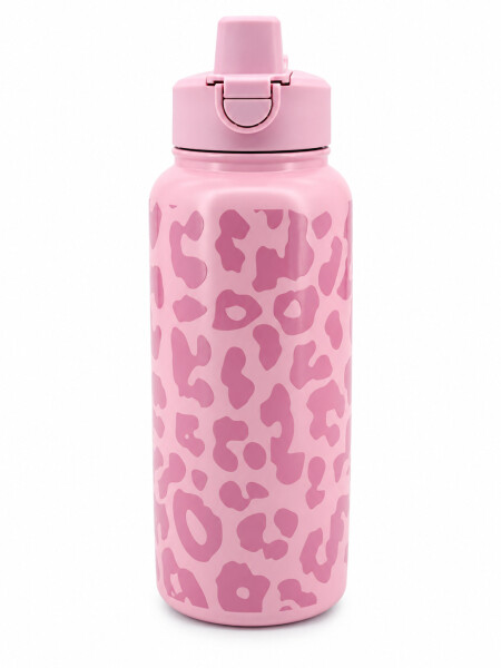 BOTELLA ANIMAL PRINT 900ML ROSADO