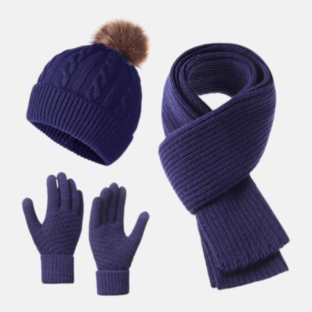 Set Abrigo Essential Winter Tres Piezas Adulto - Violeta 
