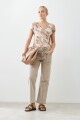 Blusa animal print beige