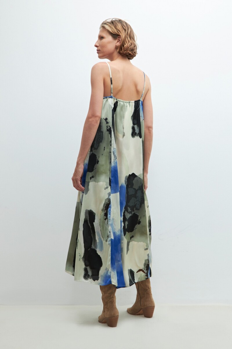 Maxi vestido estampado multicolor