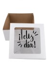 Caja flexi 20x20x9,5. c/visor impreso BLANCO - LISO