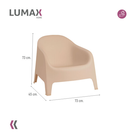 Set de 2 Silla Plastico Skarpo Jardin Liso Taupe