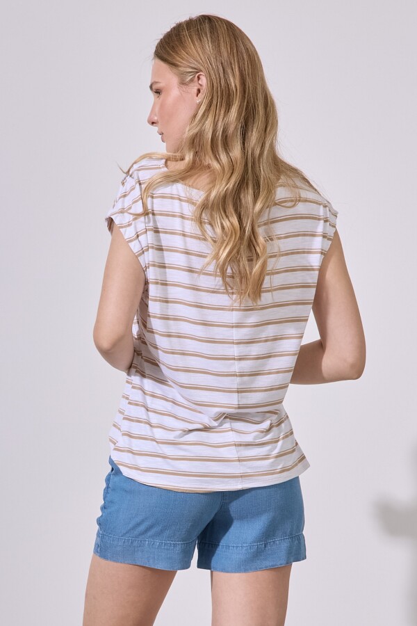 Remera Lineas BEIGE