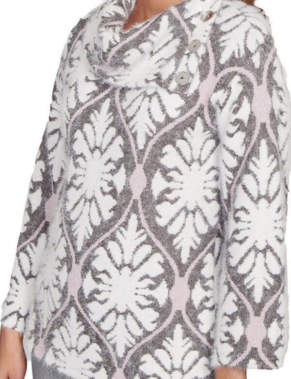 Buzo Cuello Volcado Mohair MULTI/BLANCO