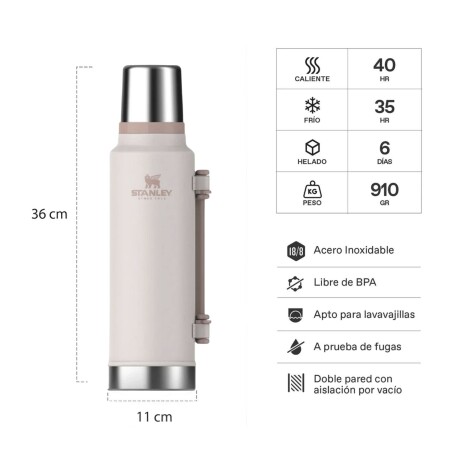 Termo Stanley Ultra 1.4 Litros Con Tapón Cebador Rosado