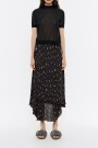 FALDA MIDI PLISADA Negro