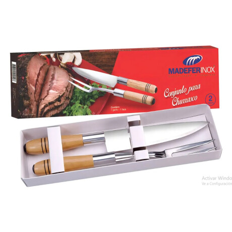 Juego de Asado Madefer 2 Piezas Cuchillo y Tenedor Acero Inoxidable Juego de Asado Madefer 2 Piezas Cuchillo y Tenedor Acero Inoxidable