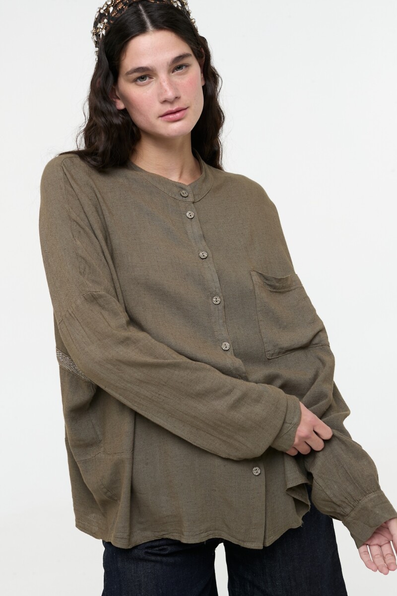 CAMISA CUELLO MAO Verde Militar