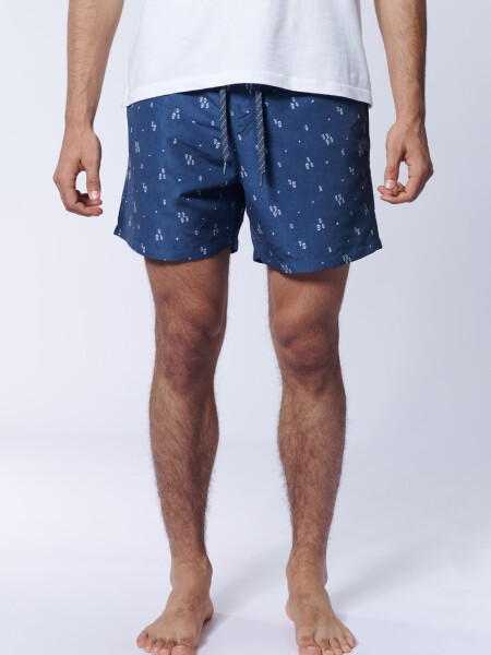 Short de baño Estampa Etnico Azul