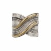 Anillo Cruzado - Plata y oro - Sin piedra - AN4739 conpiedra