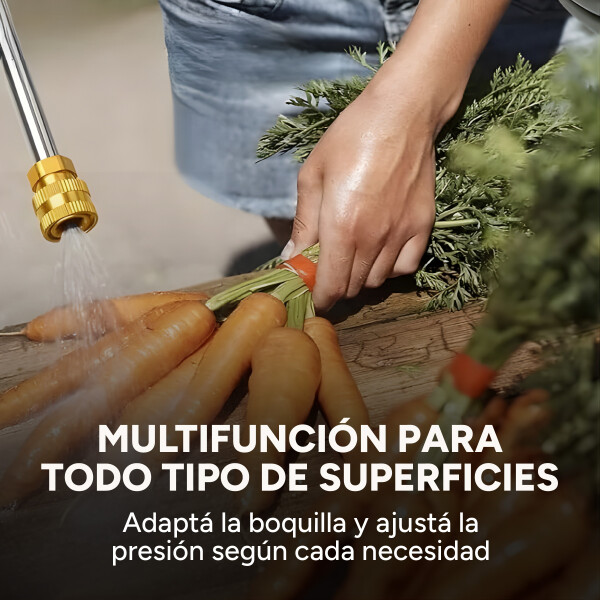 Pistola de Lavado Hidrolavadora Portátil Goldtech 2 Bat+Accs Color Negro