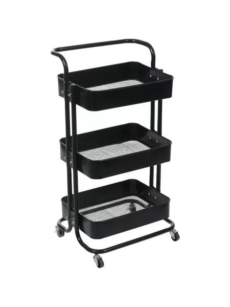 CARRITO ORGANIZADOR CON RUEDAS NEGRO
